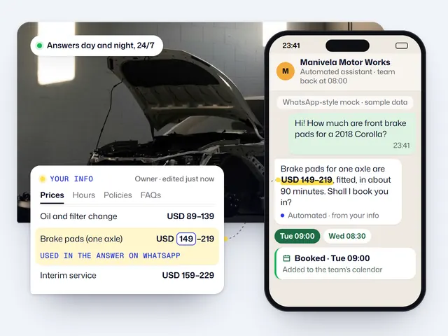 AI Agent for WhatsApp: example with a fictional business and sample data