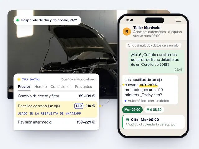 Agente de IA para WhatsApp: ejemplo con un negocio ficticio y datos de ejemplo