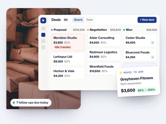 Custom CRM: example with a fictional business and sample data