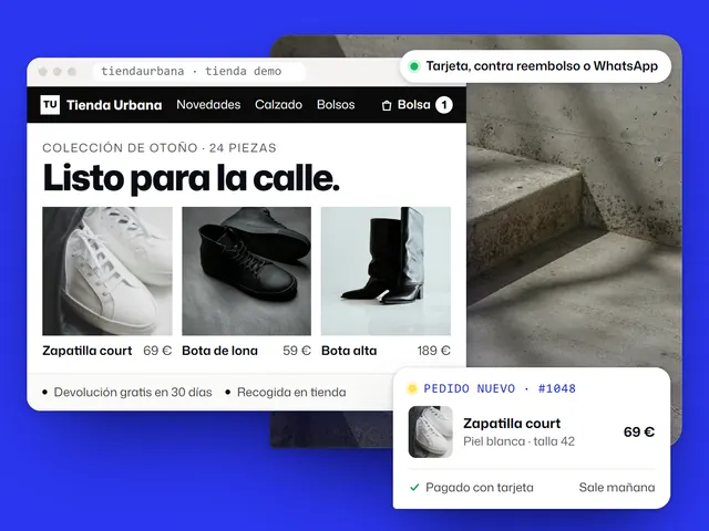 Páginas web y tiendas online: ejemplo con un negocio ficticio y datos de ejemplo