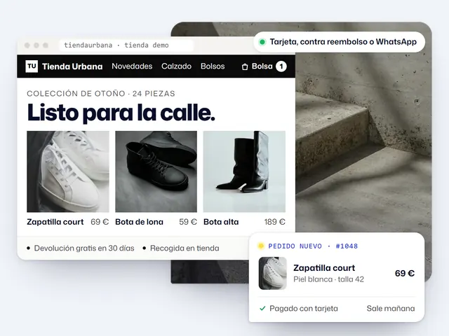 Páginas web y tiendas online: ejemplo con un negocio ficticio y datos de ejemplo