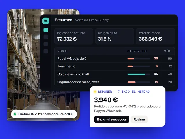 ERP a medida: ejemplo con un negocio ficticio y datos de ejemplo