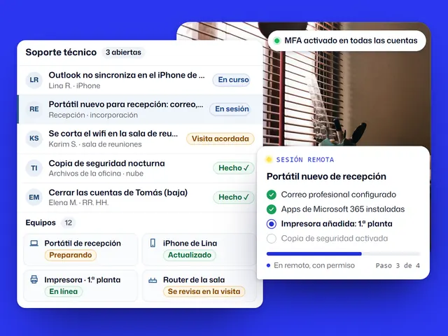 Soporte técnico para tu negocio: ejemplo con un negocio ficticio y datos de ejemplo